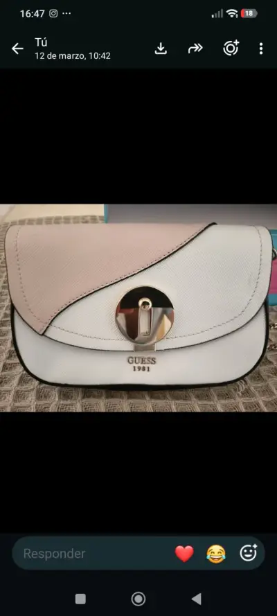 Cartera Guess 1981 bicolor elegante original - miniatura 1