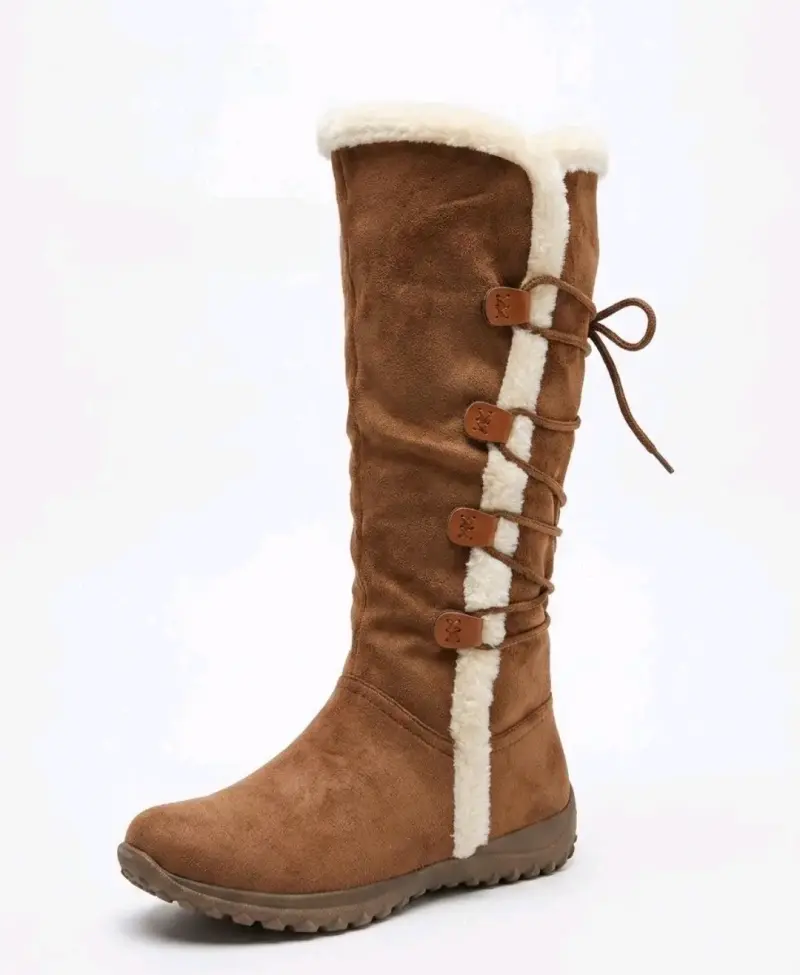 Botas de invierno marrones con forro de lana