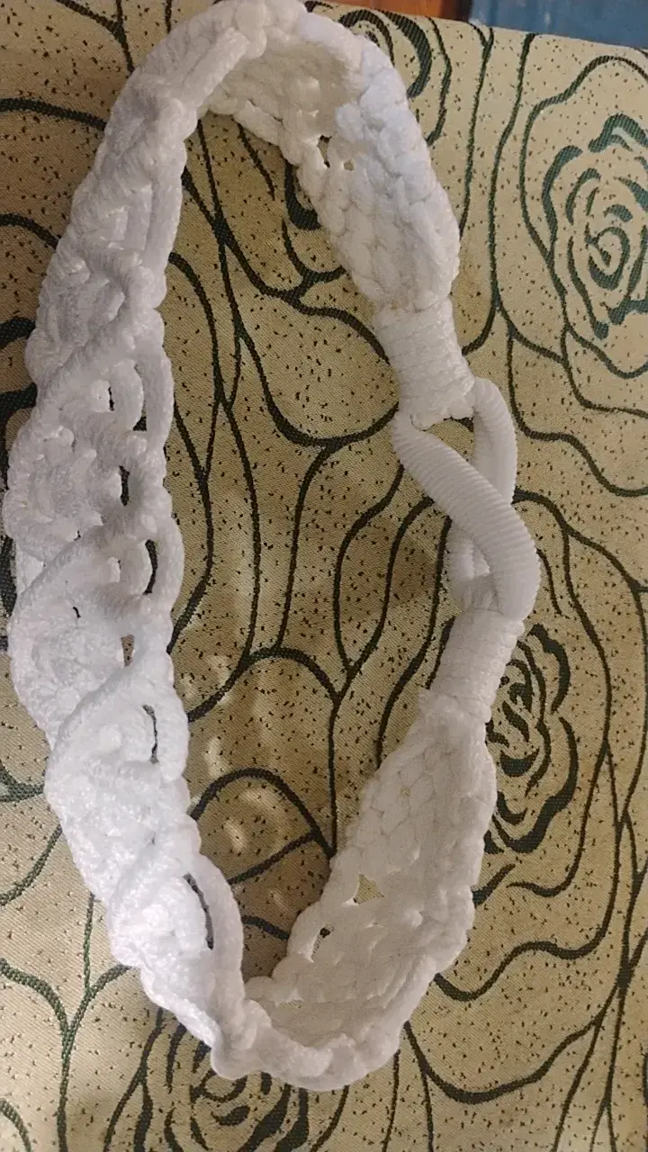 Cintillo tejido blanco artesanal macramé - 1