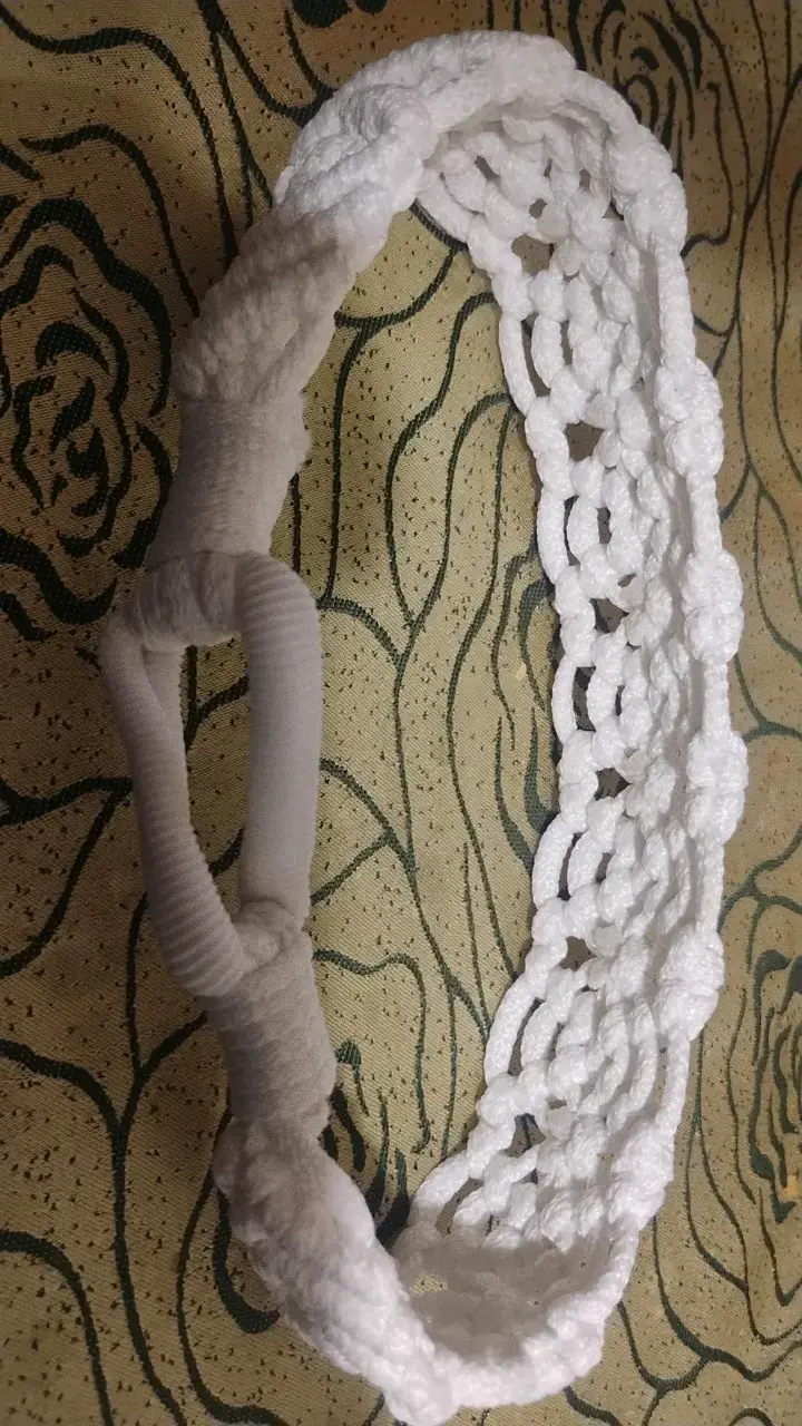 Cintillo tejido blanco artesanal macramé - 2