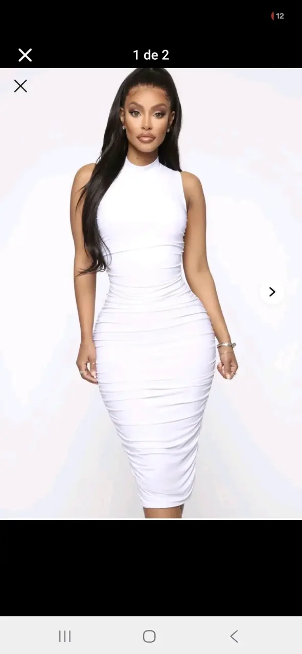 Vestido ajustado blanco sin mangas