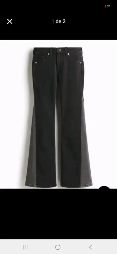 Pantalones acampanados negros para mujer - miniatura 1