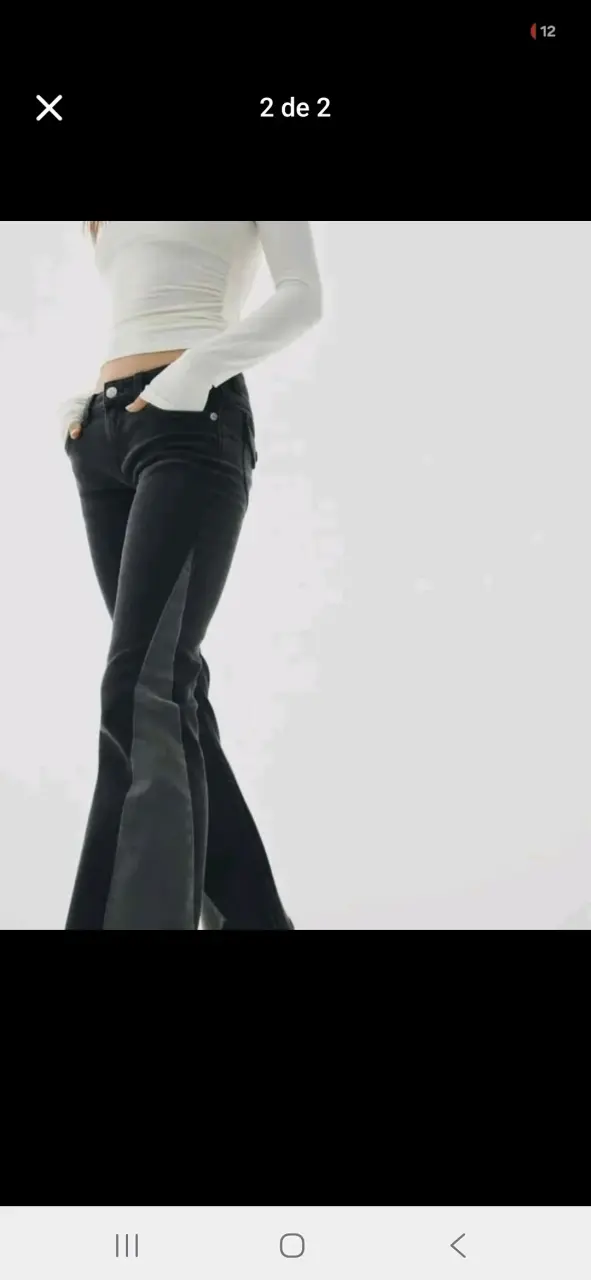 Pantalones acampanados negros para mujer - 2