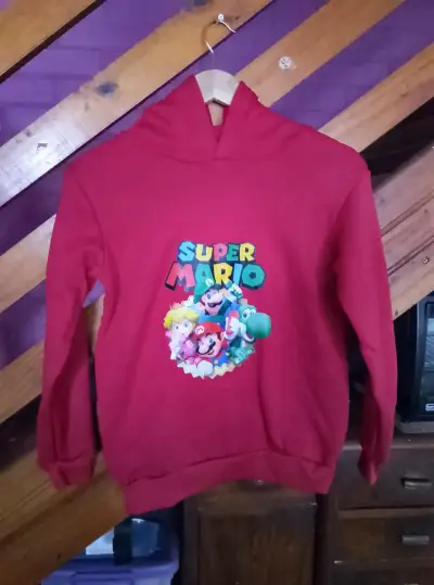 Polerón con capucha Super Mario azul y rojo - miniatura 2