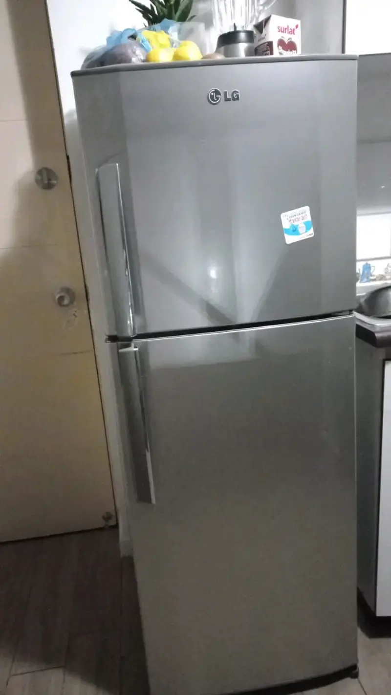 Refrigerador LG gris de dos puertas