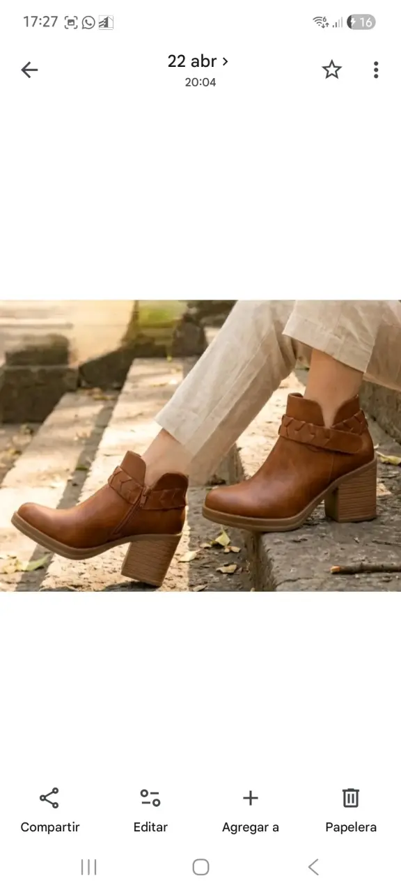 Botines de cuero marrón con tacón alto