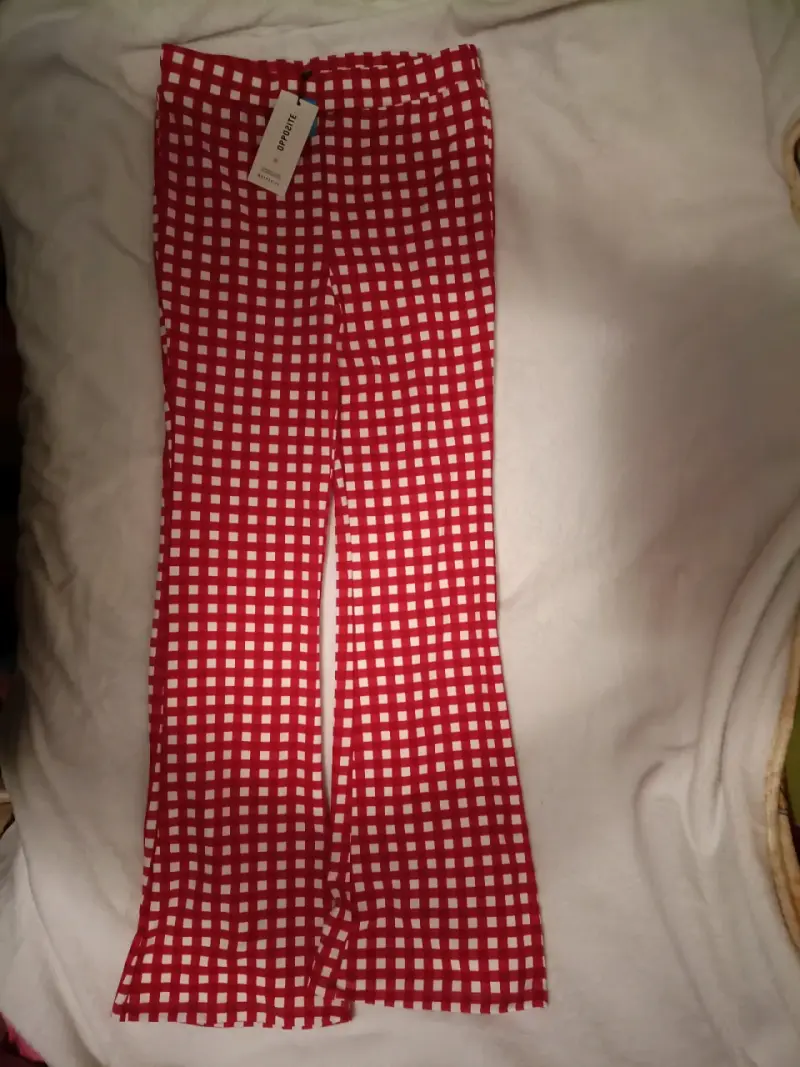 Pantalones a cuadros rojos para mujer
