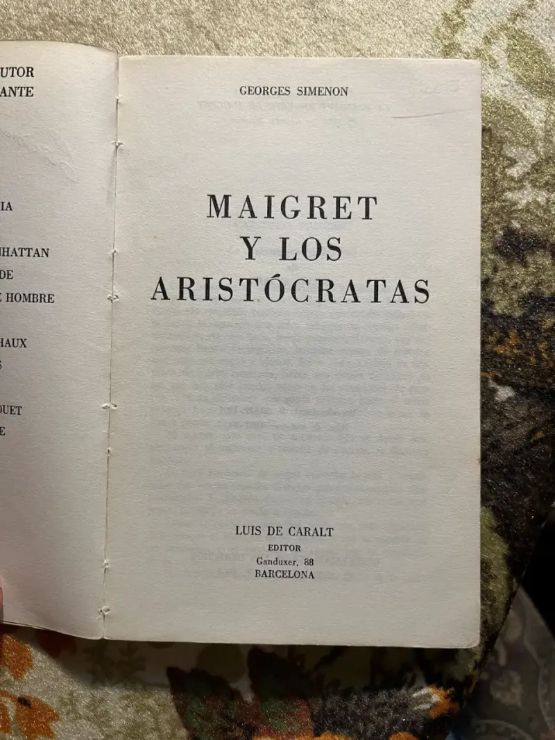Libro Maigret y los Aristócratas de Simenon - 2