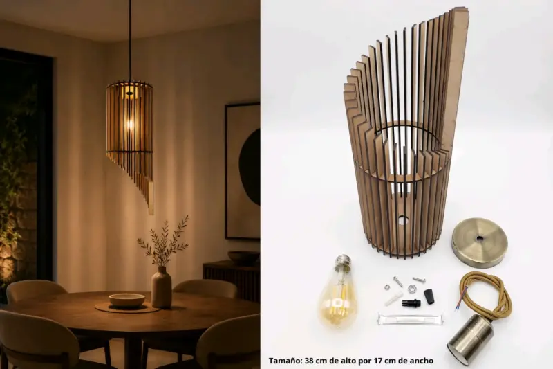 Lámpara colgante de madera moderna