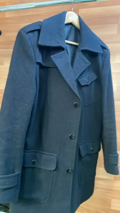 Abrigo de lana azul oscuro para hombre Talla 46 - miniatura 1