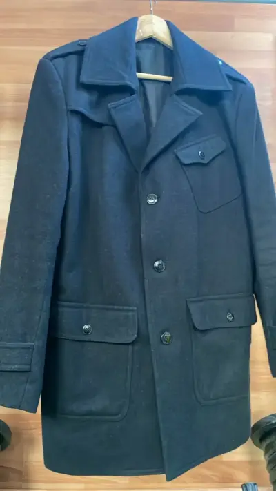 Abrigo de lana azul oscuro para hombre Talla 46 - miniatura 2