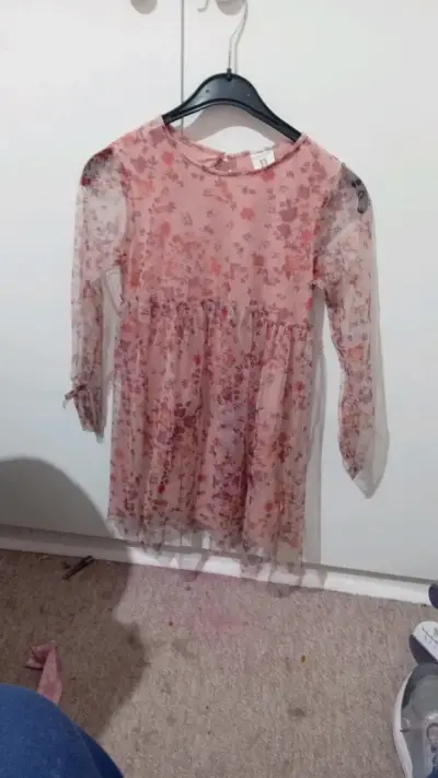 Vestido floral rosa para niña Coniglio - miniatura 1