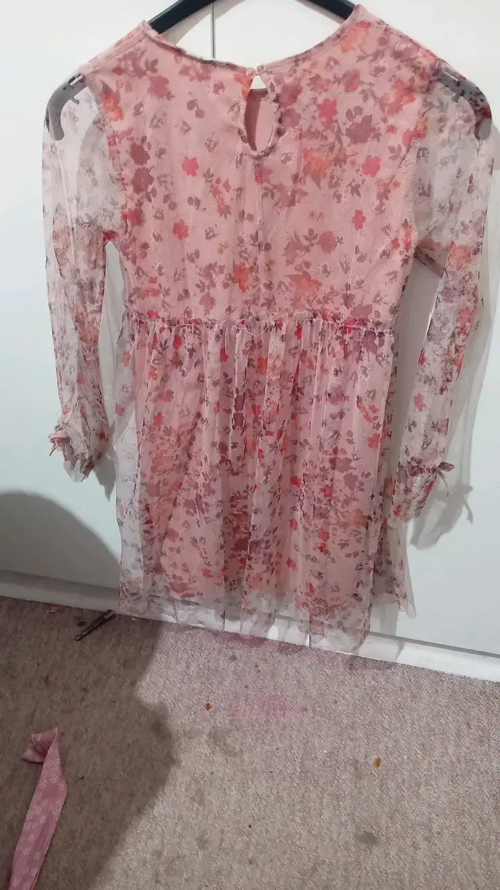 Vestido floral rosa para niña Coniglio - 2