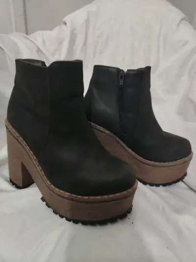Botines de plataforma negros talla 35 - miniatura 1