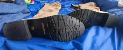 Botas altas de gamuza beige para mujer talla 35 - miniatura 2