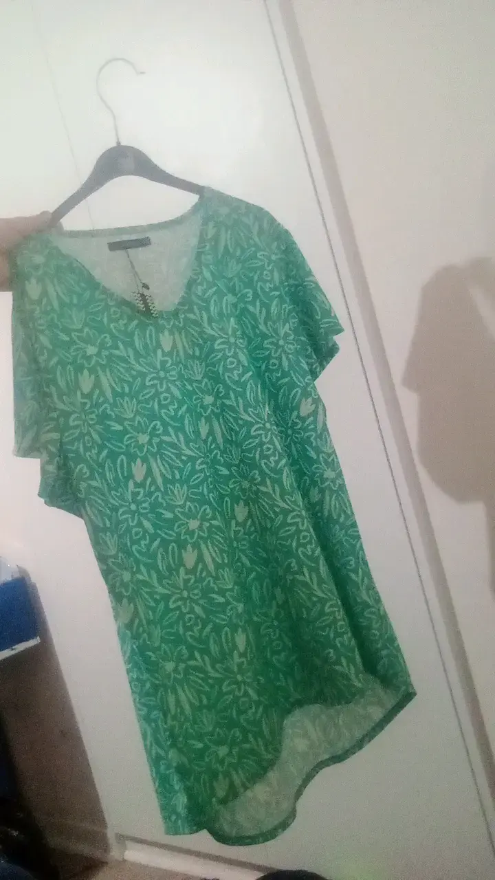 Blusa verde estampada FashionSpark talla XXL - 1