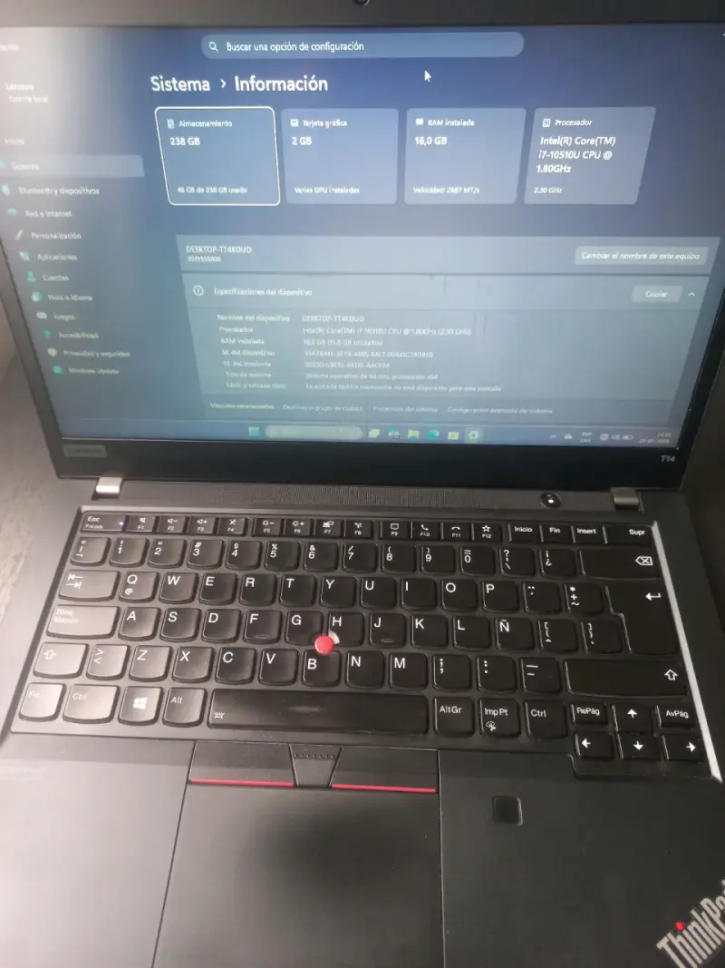 💻 Lenovo ThinkPad T14 Gen 1 | Intel Core i7-10510U - 2