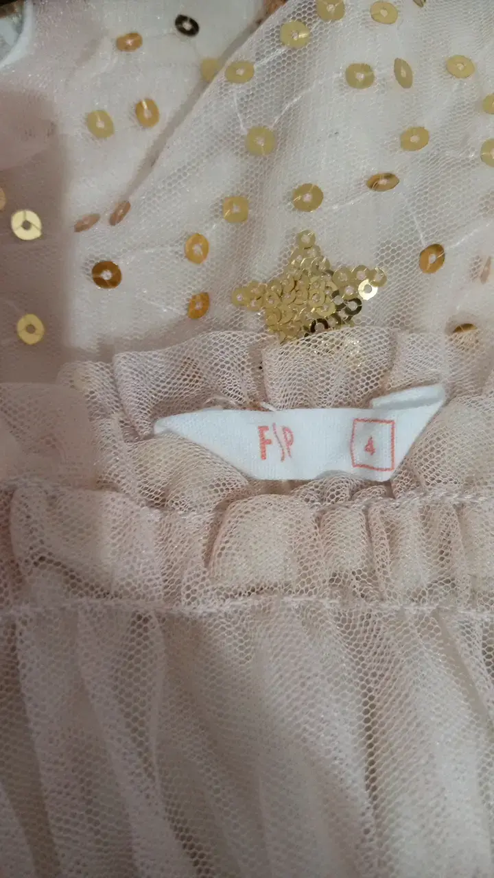 Vestido de fiesta infantil con lentejuelas doradas - 4