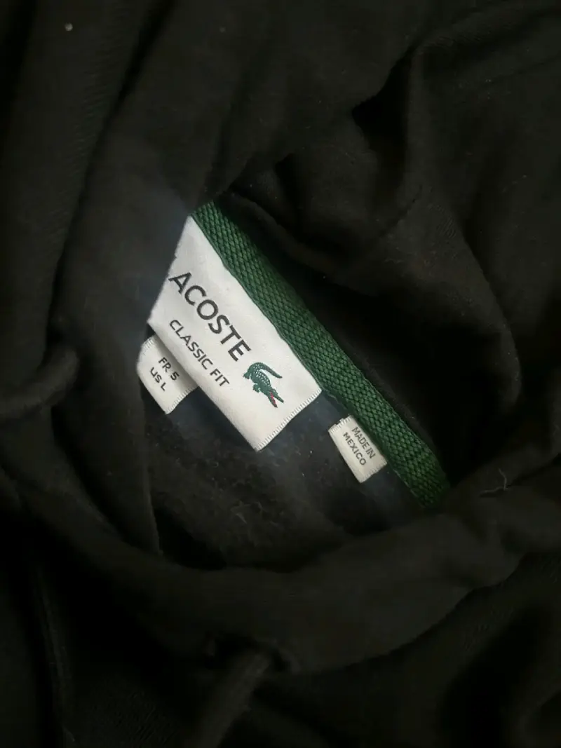 Polerón con capucha negro Lacoste original - 2