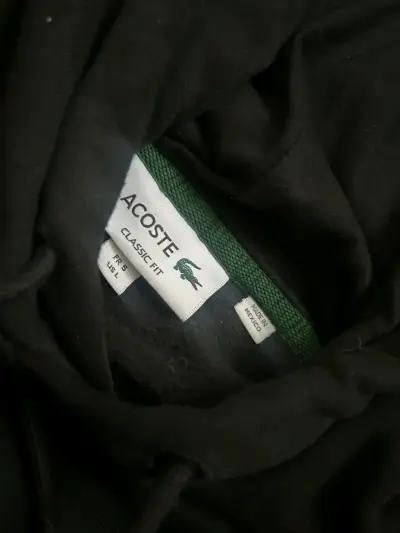 Polerón con capucha negro Lacoste original - miniatura 2