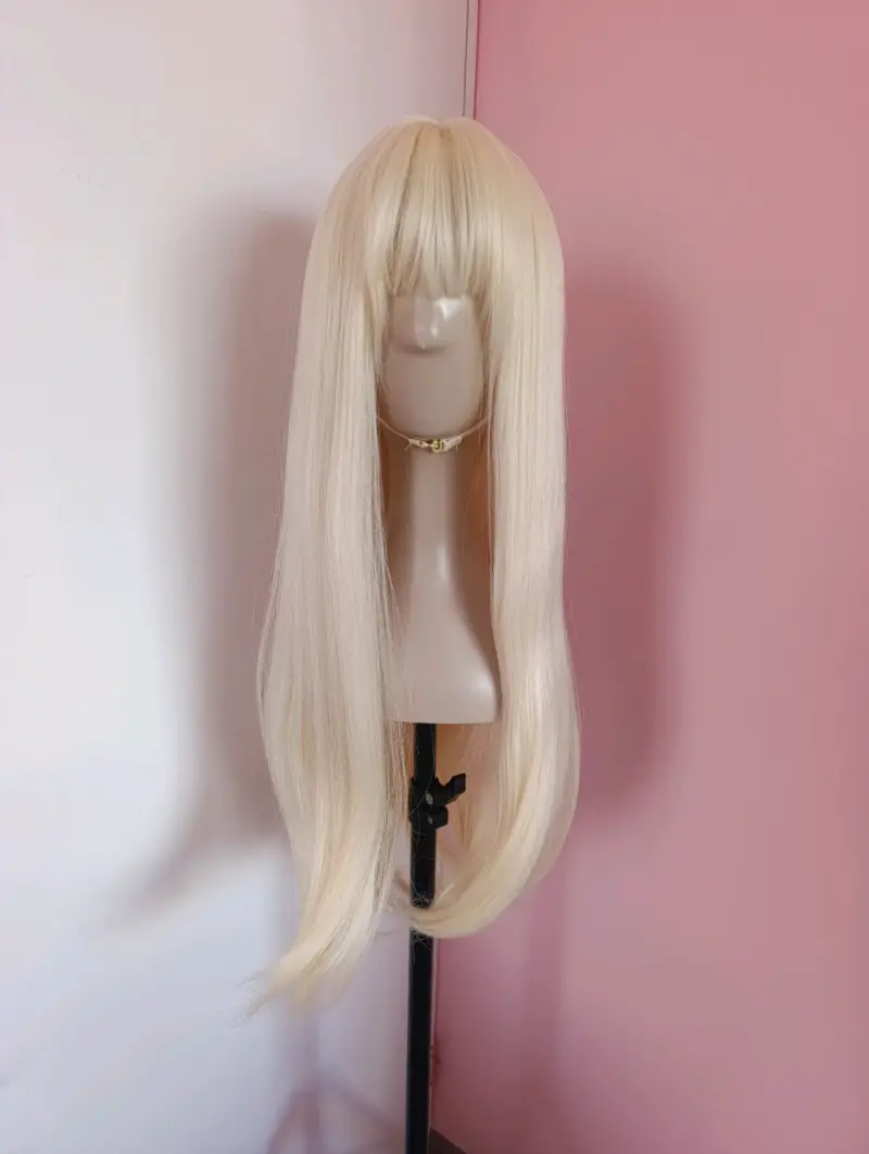 Peluca larga rubia con flequillo NUEVA - 1