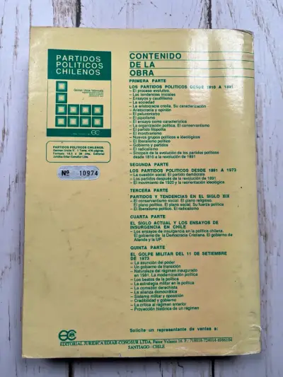 Libro Partidos Políticos Chilenos de Germán Urzúa - miniatura 2