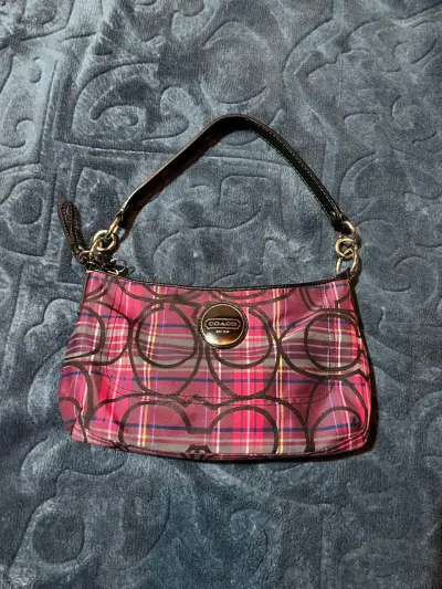 Cartera de mano Coach Poppy Tartan Plaid - miniatura 1