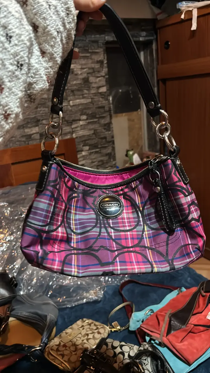 Cartera de mano Coach Poppy Tartan Plaid - 3