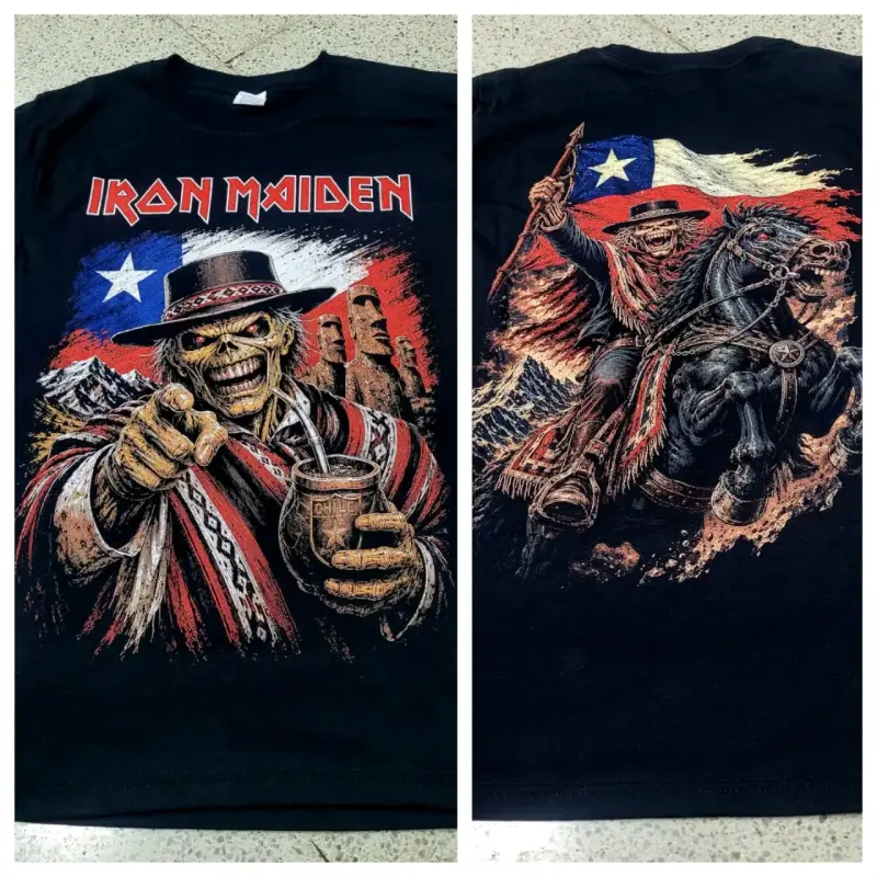 Polera Iron Maiden con diseño de calavera - 2