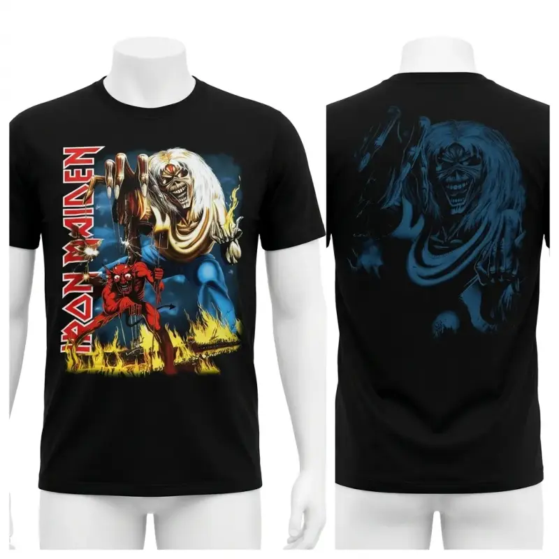 Polera Iron Maiden con diseño de calavera - 5