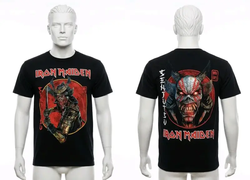 Polera Iron Maiden con diseño de calavera - 6