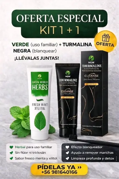 Kit de Pastas Dentales HGW Verde y Negra - miniatura 1