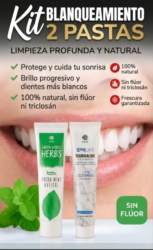 Kit de Pastas Dentales HGW Verde y Negra - 2