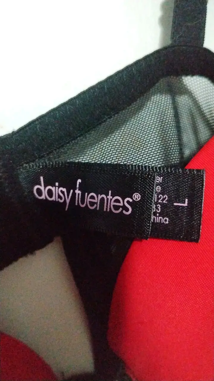 Baby doll negro con encaje rojo - 4