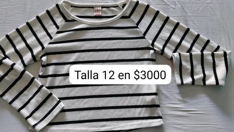 Polera rayada para niña talla 12 - 2
