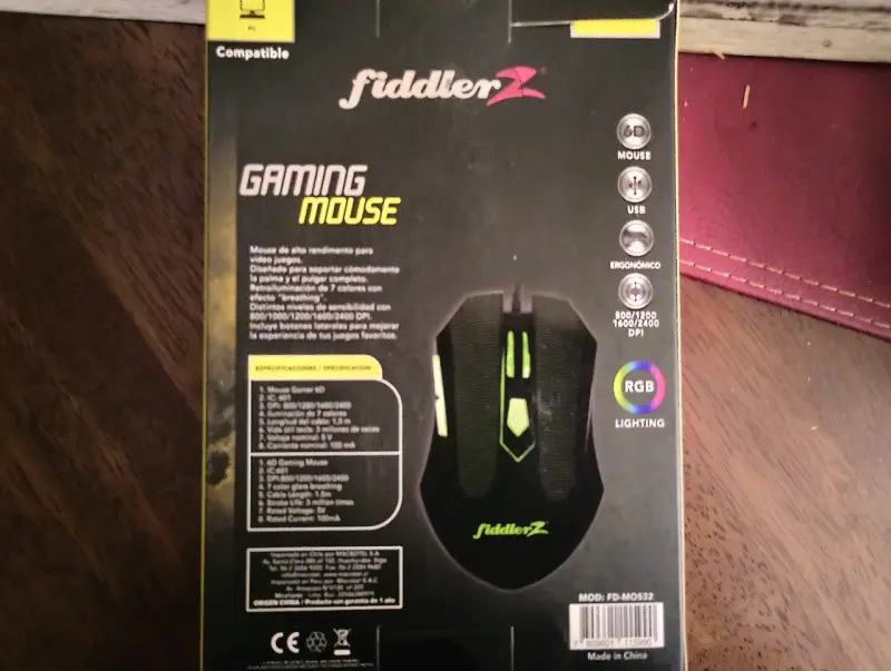 Mouse Gamer FiddlerZ RGB Ergonomico