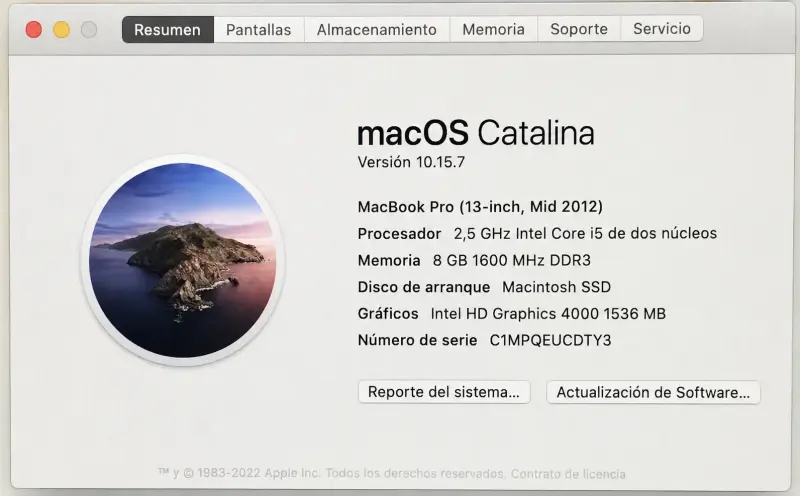 MacBook Pro 2012 SSD 500GB + 8GB RAM - 3