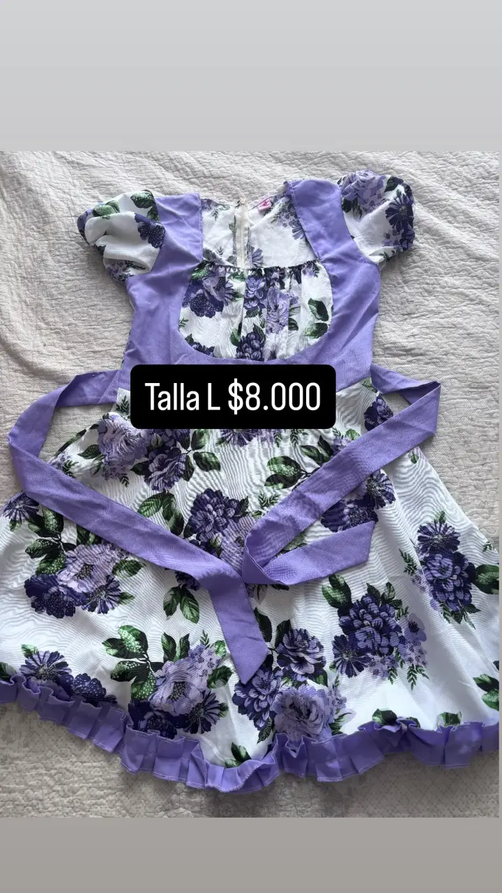 Vestido folclórico floral talla M-L - 2