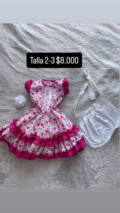 Vestido folclórico floral talla M-L - miniatura 5