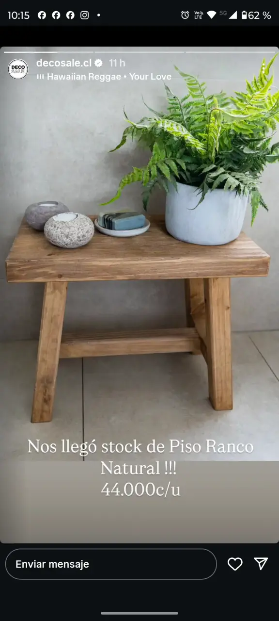 Bancos de Madera Ranco Natural y Negro - 1