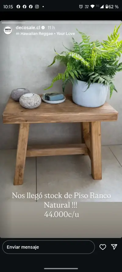 Bancos de Madera Ranco Natural y Negro - miniatura 1