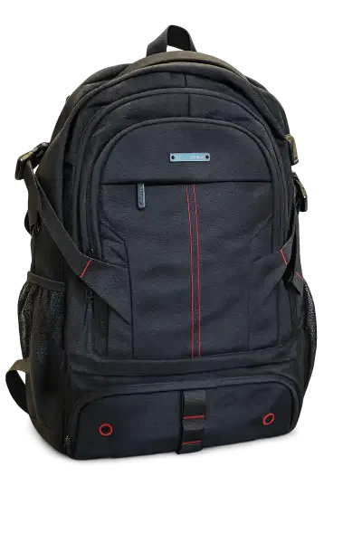 Mochila negra para laptop Hardley con detalles rojos - miniatura 1