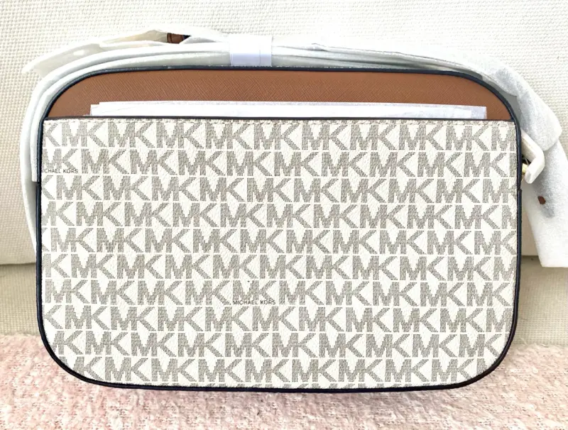 Bolso bandolera Michael Kors beige con logo - 2