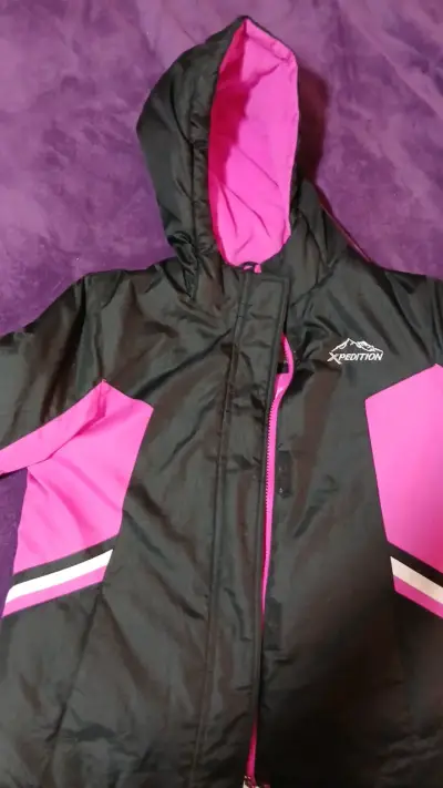 Chaqueta de invierno para niña Xpedition negra y rosada - miniatura 1