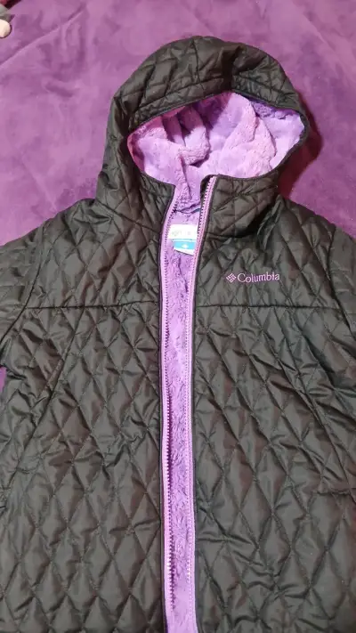 Chaqueta acolchada Columbia negra y morada - miniatura 1