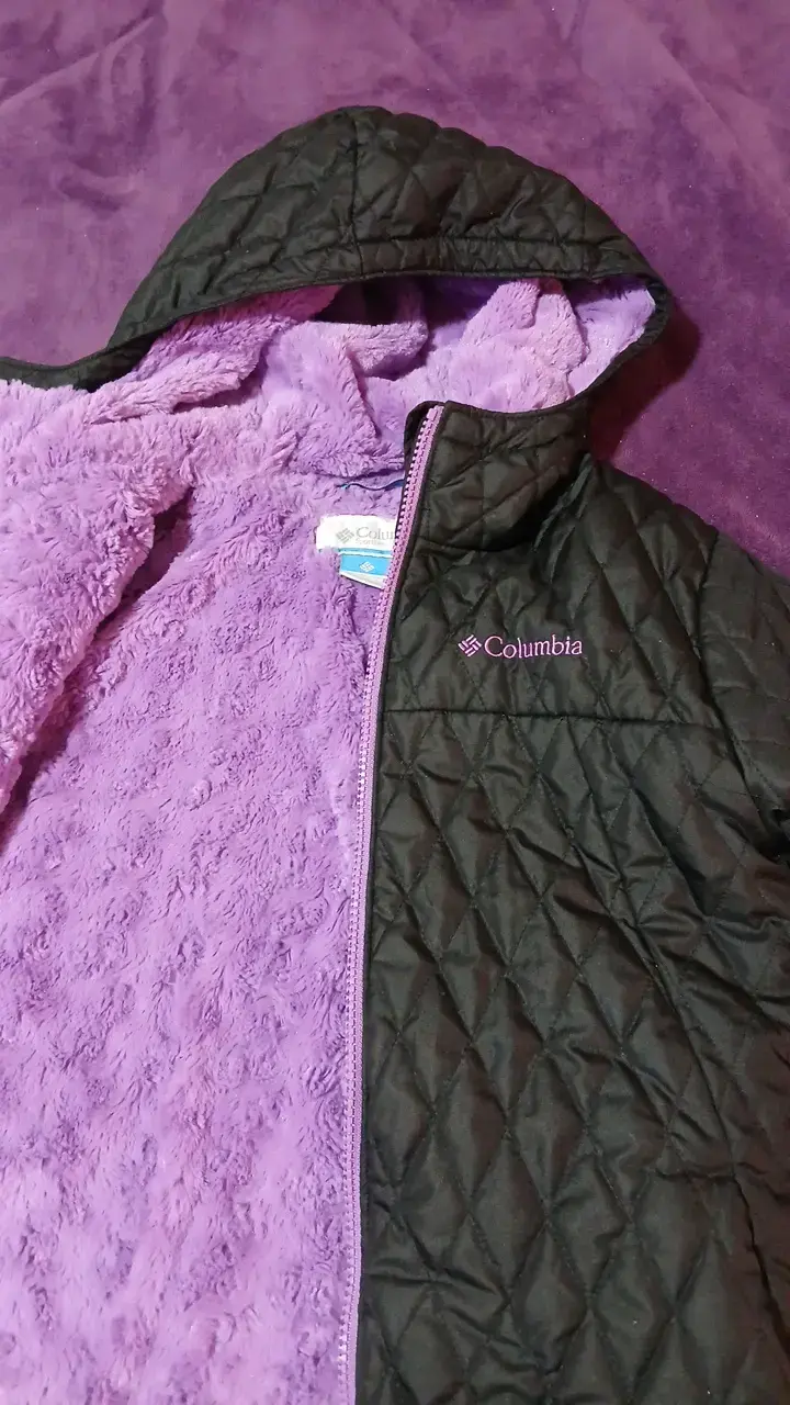 Chaqueta acolchada Columbia negra y morada - 2