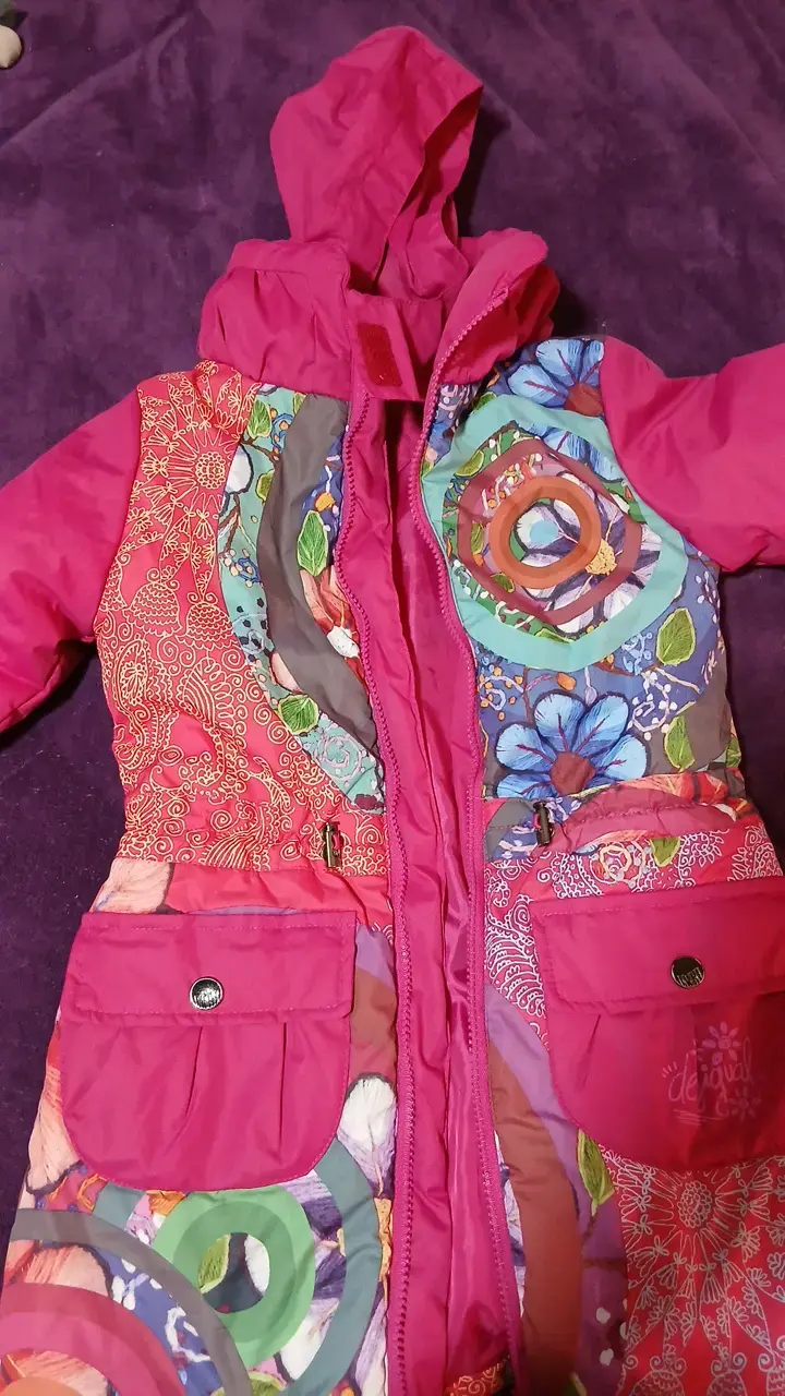 Abrigo infantil Desigual colorido con capucha - 1