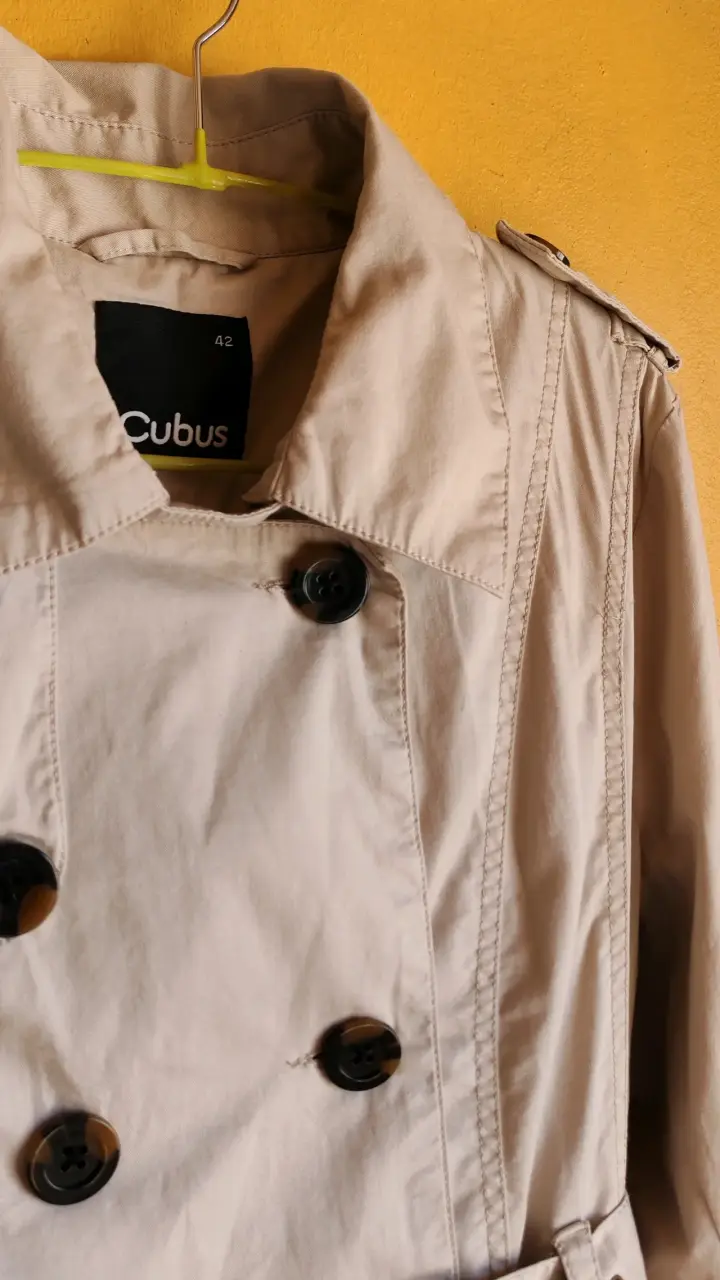 Abrigo trench beige Cubus con cinturón - 3