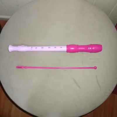 Flauta dulce soprano rosa con limpiador - miniatura 1