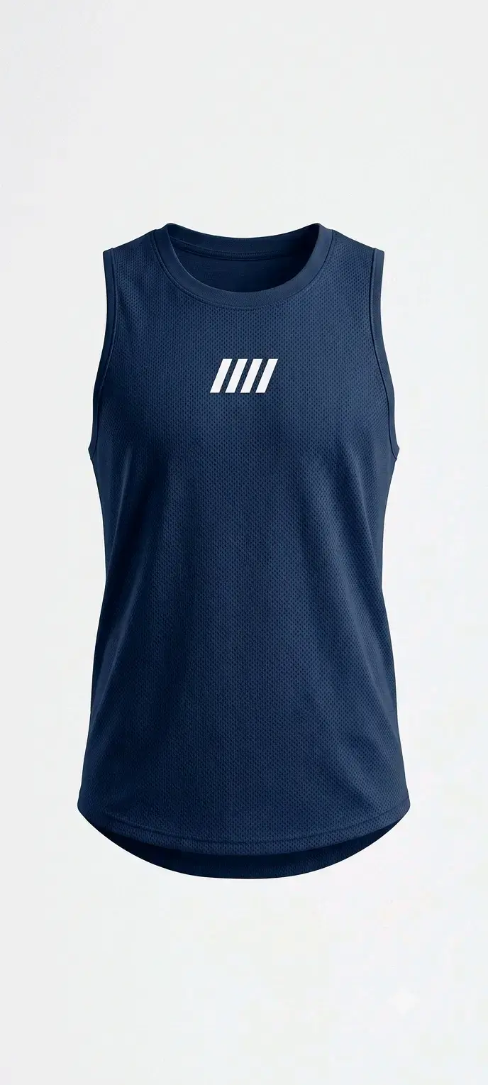 Polera sin mangas azul para hombre - 2